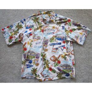 Men's Reyn Spooner Toronto Blue Jays Scenic Button-Up Cotton Shirt - Size Large
